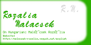 rozalia malacsek business card